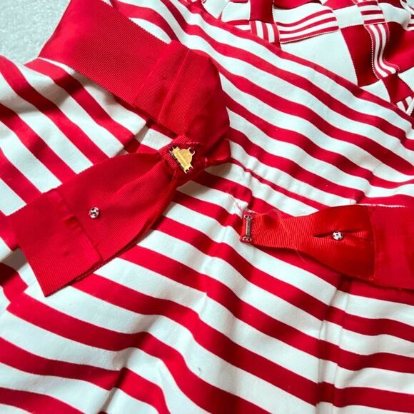 Vintage 1950s Style Victor Costa Strapless Dress Woven Ribbon Bodice - Picture 8 of 13